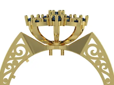 Ring boutique set Blooming Lily 3D print model