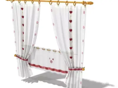 Kitchen Curtain Decor 3D model