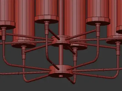 Greger chandelier with brass and clear glass shades 3D model