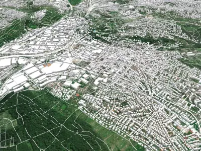  Cityscape Stuttgart Germany 3D model