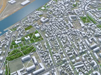 Ventspils Latvia Low-poly 3D model