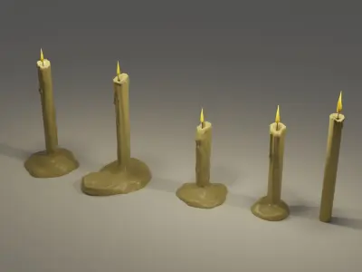 Candles Pack Low-poly 3D model Low-poly 3D model