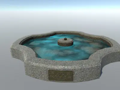 Fountain Set 2 - Unreal - Unity Low-poly 3D model