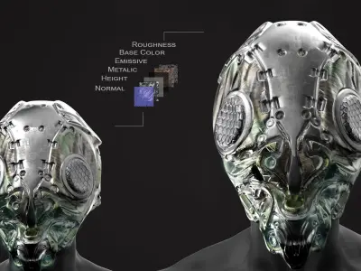 20 Scifi Helmet with Textures  Ready for Games and 3D Softwares Low-poly 3D model