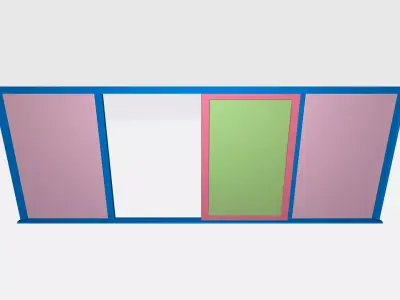 Sliding doubledoor 03 3D model