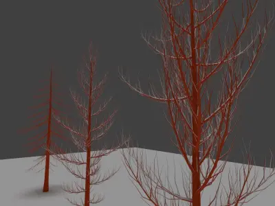  Trees without leaves 3D model