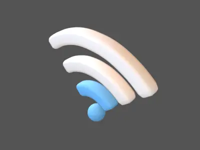 Wifi Symbol v3 014 Low-poly 3D model
