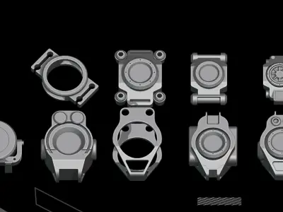 200 Detail  Hard Surface Kitbash  3D model