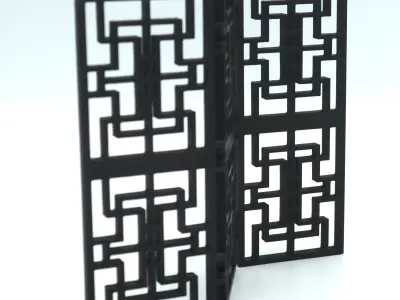 Room divider Oriental 2 print-in-place  3D print model
