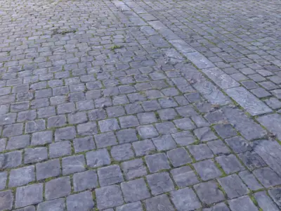 cobblestone ground - raw scan and gameready lowpoly Free 3D model