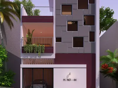 Modern private villa 3D model 3D model