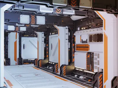 5 Sci-Fi trim sheets 3D model