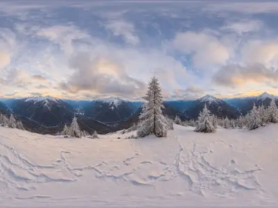HDRI Winter Nature Panoramas Low-poly 3D model