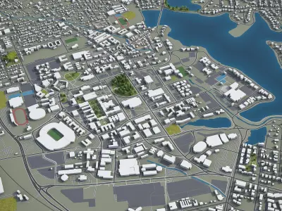 Baton Rouge  Low-poly 3D model