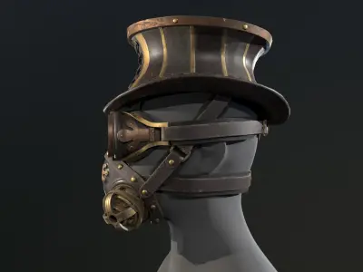 Steampunk mask set - game ready Low-poly 3D model