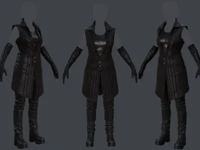 Female 1 - clothing 6 - just clothing Low-poly 3D model