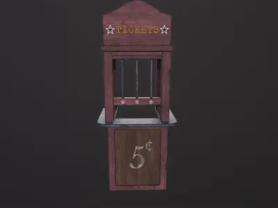 circus ticket stall 3D Model Low-poly 3D model