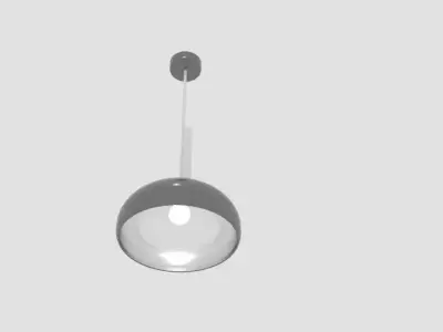 Rock Chromed Metal Ceiling Light 3D model