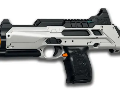 Lowpoly Sci-fi Futuristic Gun Pack 3D model