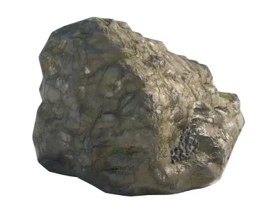 Wet Cliff Rock  Low-poly 3D model