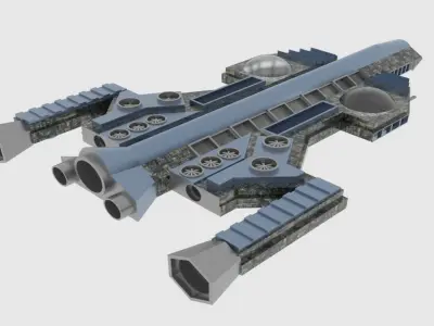 Antonov An Te-900 Spaceship  Low-poly 3D model