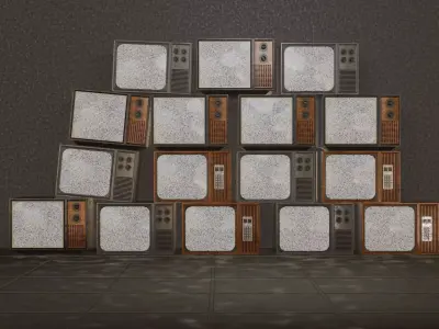 A Bunch Of TV Receivers In A Room 3D model