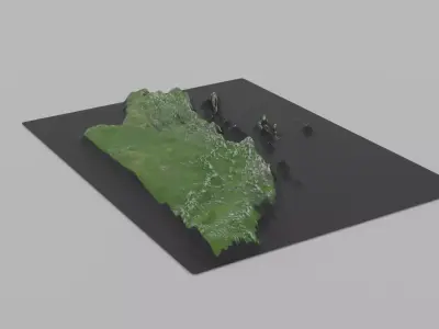 Belize Map  Country Low-poly 3D model