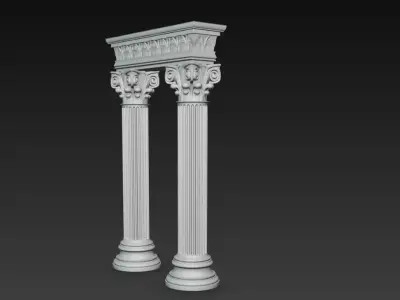 Classical Corinthian Columns Architectural Structure 3D Model 3D print model