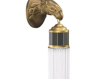 Kinkiet w Stylu Art Deco Lampa Orzel z Witrazem 3D model