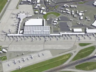 Istanbul Ataturk Airport Low-poly 3D model