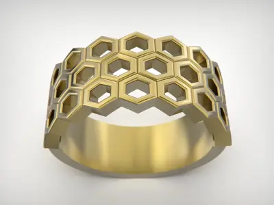 Honeycomb Ring 3D print model