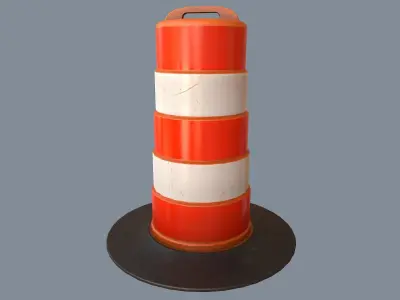Traffic Cone PBR Game Ready  Low-poly 3D model