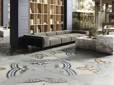 Vintage Patterned Floor Tile 3D Model  Texture