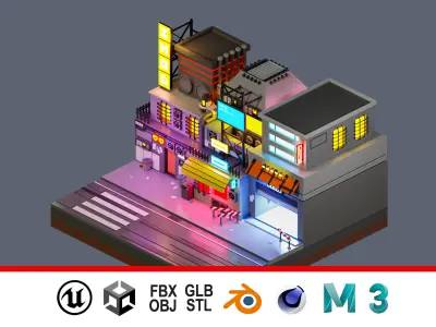 land 3A Low-poly 3D model