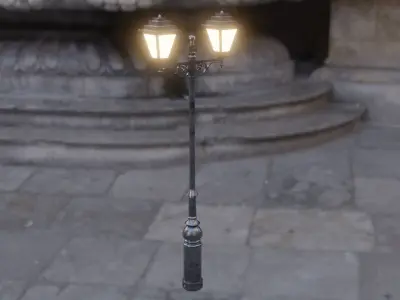 Standing Street Lamp 3D model