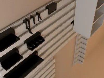 French Cleat Wall Panels 3D model