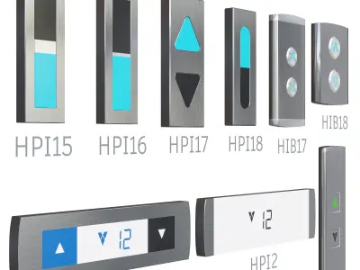 Floor indicators and elevator control panels - Collection 3 3D model