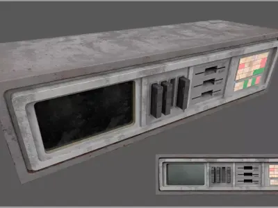 Server Rack - Cartridge Console Var 1 for sci-fi indoor scene Low-poly 3D model
