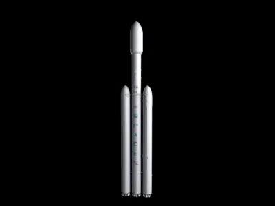 Falcon Heavy  Non Reusable 3D model