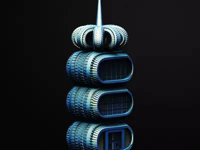 The Crown Of Tesselar Building Scifi 3D Printable STL File 3D print model