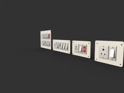 Indian Switchboard  Collection 3D Game AR VR Metaverse Ready Low-poly 3D model