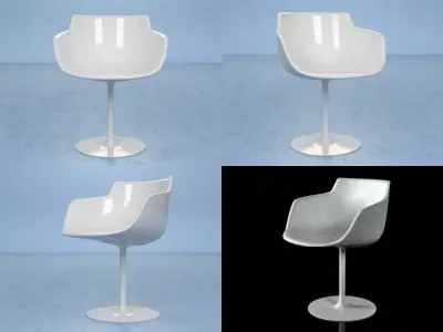 Flow armchair-central leg 3D model