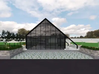 Exterior Of Caffe with Scandinavian concept Model 3D  3D print model