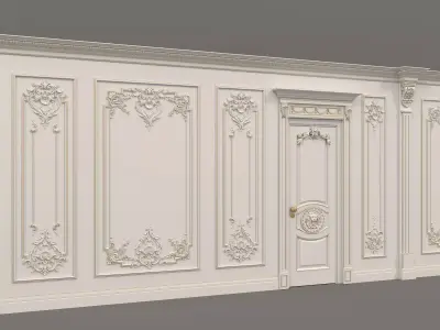 Wall Molding in Classic French style 16 3D model
