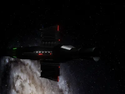Spaceship star wars with lights 3D model
