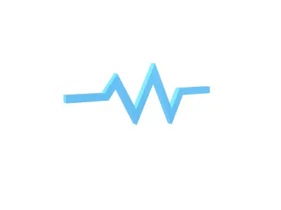 Pulse Symbol v1 002 Low-poly 3D model