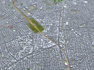 Rajkot Gujarat India 35km AI Low-poly 3D model