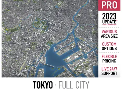 Tokyo Low-poly 3D model