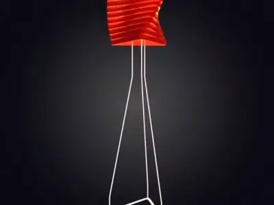 Modern Red Floor Lamp 3D model