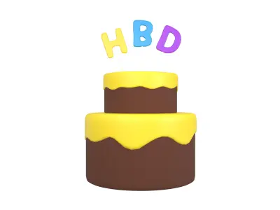 Birthday Cake v1 006 Low-poly 3D model